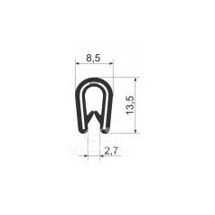 U-profil s kovovou výstužou 2,7×13,5 mm – lemovací